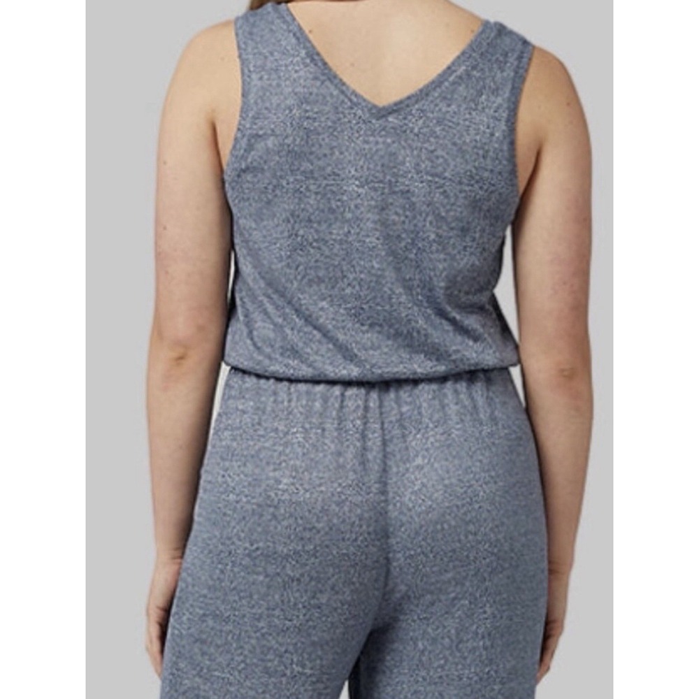 NWT Women's 32 DEGREES HEAT/COOL Heather Blue One Piece Romper Capri XXL 2XL - Picture 2 of 3